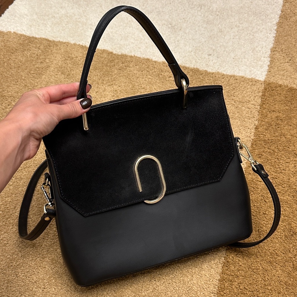 Camélia Roma Leather Bag – Black | Made in Italy